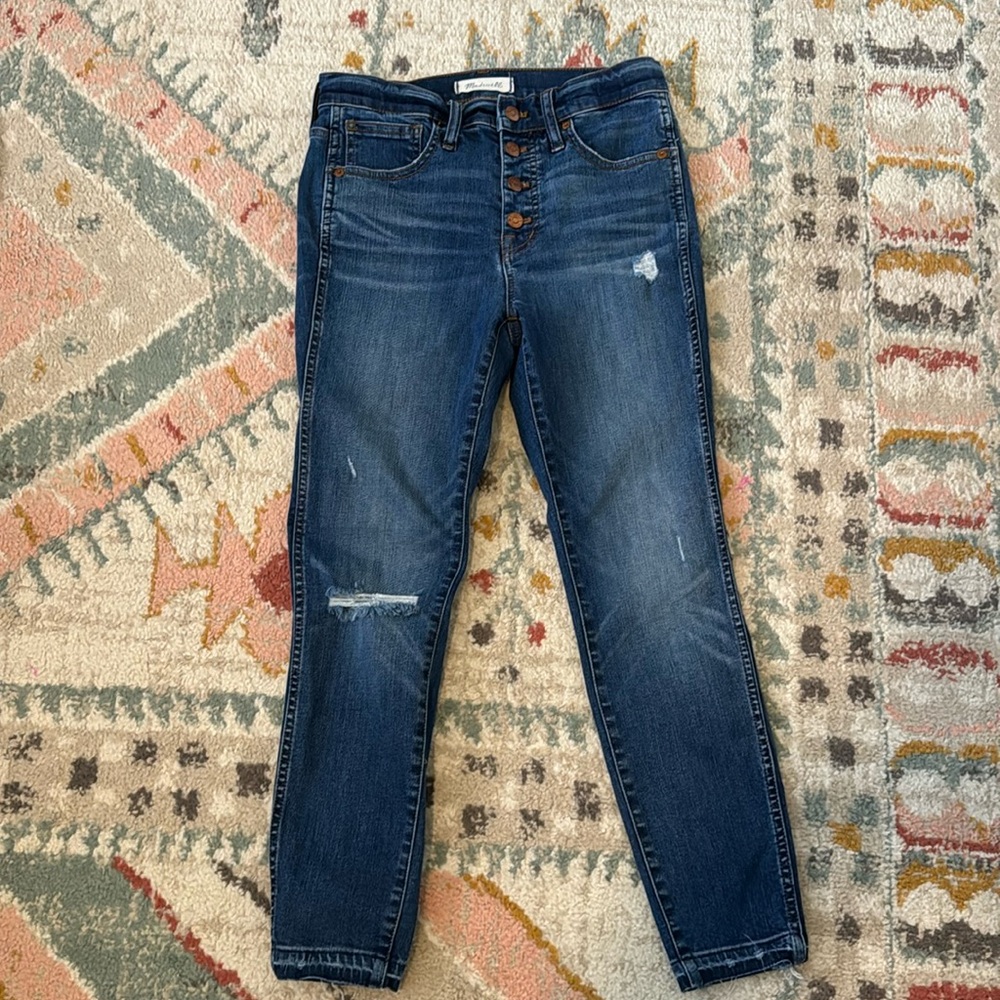 Madewell 10” high-rise skinny cropped jeans in size 27